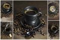 Collage of coffee. Royalty Free Stock Photo
