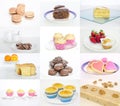 Collage or collection of delicious and tasty desserts Royalty Free Stock Photo