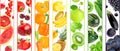 Collage of color fruits and vegetables Royalty Free Stock Photo