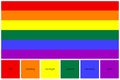 Collage and color palette with meaning to each of colors of rainbow LGBTQ pride flag