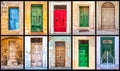 Collage of colorful antique maltese doors