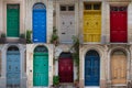 Collage of colorful front doors in Malta Royalty Free Stock Photo