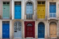 Collage of colorful front doors in Malta Royalty Free Stock Photo