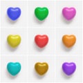 Collage of colorful heart shapes on white background Royalty Free Stock Photo