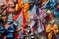 Collage of colorful ribbons and bows Royalty Free Stock Photo