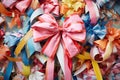 Collage of colorful ribbons and bows Royalty Free Stock Photo