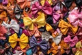 Collage of colorful ribbons and bows Royalty Free Stock Photo