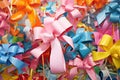 Collage of colorful ribbons and bows Royalty Free Stock Photo