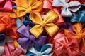 Collage of colorful ribbons and bows Royalty Free Stock Photo