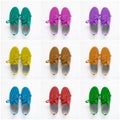 Collage of colorful shoes Royalty Free Stock Photo