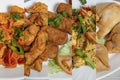 Collage of a colorful variety of Indian food