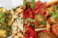 Collage of a colorful variety of Indian food