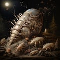 Collage of Common woodlouse, Oniscus asellus  Made With Generative AI illustration Royalty Free Stock Photo