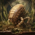 Collage of Common woodlouse, Oniscus asellus  Made With Generative AI illustration Royalty Free Stock Photo