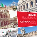 Collage Coronavirus Covid-19 Italy. Rome. Virus epidemic in Rome City. Quarantine. Stay At Home. Quarantine. Lockdown