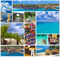 The collage about cruise activity at port Cozumel at Mexico Royalty Free Stock Photo