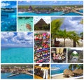 The collage about cruise activity at port Cozumel at Mexico Royalty Free Stock Photo