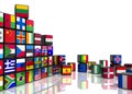 Collage from cubes with flags Royalty Free Stock Photo