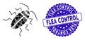 Mosaic Cucaracha Icon with Textured Flea Control Stamp