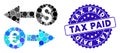 Collage Currency Transfers Icon with Distress Tax Paid Stamp