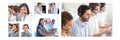 Collage of Customer Service help team in call center Royalty Free Stock Photo