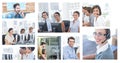 Collage of Customer Service help team in call center Royalty Free Stock Photo