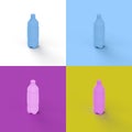 Collage of 3D rendered bottles in four different vibrant colors