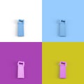 Collage of 3D rendered minimalistic backsaws in four different vibrant colors