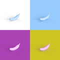 Collage of 3D rendered minimalistic bananas in four different vibrant colors