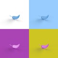 Collage of 3D rendered minimalistic chili peppers in four different vibrant colors