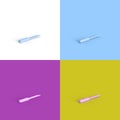 Collage of 3D rendered minimalistic knives in four different vibrant colors