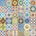 Collage Of Decorative Ceramic Wall Texture Pattern In Lisbon