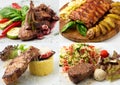 Collage of delicious beef meals Royalty Free Stock Photo
