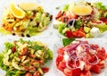 Collage of delicious diet salad