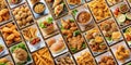 A Collage of Delicious Fried Foods, Food Collage, Fried Food , Appetizer , Fast Food Royalty Free Stock Photo