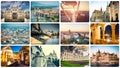 Collage of different Budapest sights Royalty Free Stock Photo