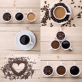 Collage of different coffee details.