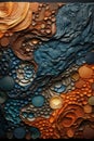 A collage of different colorful textiles with different textures in rich earth tones and teals