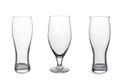 Collage with different empty glasses on white background Royalty Free Stock Photo