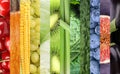 Collage with different fresh ripe fruits and vegetables. Banner design Royalty Free Stock Photo