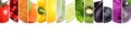 Collage with different fresh ripe fruits and vegetables on white background. Banner design Royalty Free Stock Photo