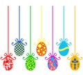 Collage of different hanging Easter egg decorations Royalty Free Stock Photo