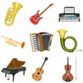 Musical instruments collection isolated on white background Royalty Free Stock Photo