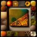 A collage of different natural Earth textures mixed in beautiful abstract background, Generative AI