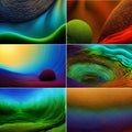 A collage of different natural Earth textures mixed in beautiful abstract background, Generative AI