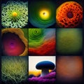 A collage of different natural Earth textures mixed in beautiful abstract background, Generative AI
