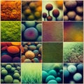 A collage of different natural Earth textures mixed in beautiful abstract background, Generative AI