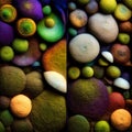 A collage of different natural Earth textures mixed in beautiful abstract background, Generative AI