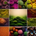 A collage of different natural Earth textures mixed in beautiful abstract background, Generative AI