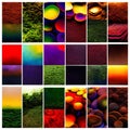 A collage of different natural Earth textures mixed in beautiful abstract background, Generative AI